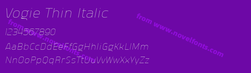 Vogie Thin ItalicPreview Vogie Thin ItalicPreview
