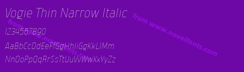 Vogie Thin Narrow ItalicPreview Vogie Thin Narrow ItalicPreview