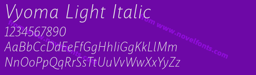 Vyoma Light ItalicPreview Vyoma Light ItalicPreview
