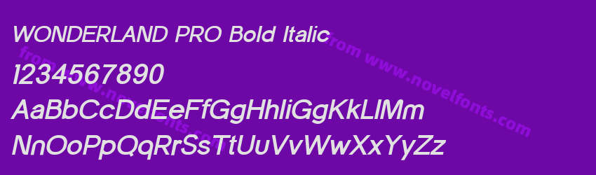 WONDERLAND PRO Bold ItalicPreview WONDERLAND PRO Bold ItalicPreview