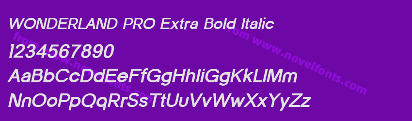 WONDERLAND PRO Extra Bold ItalicPreview WONDERLAND PRO Extra Bold ItalicPreview