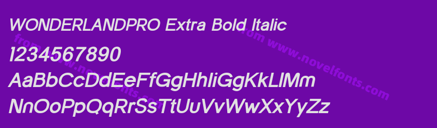 WONDERLANDPRO Extra Bold ItalicPreview WONDERLANDPRO Extra Bold ItalicPreview