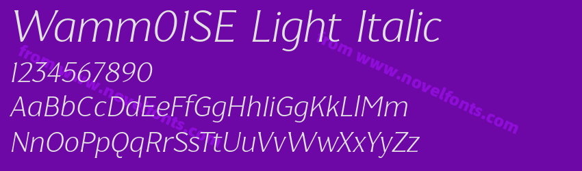 Wamm01SE Light ItalicPreview Wamm01SE Light ItalicPreview