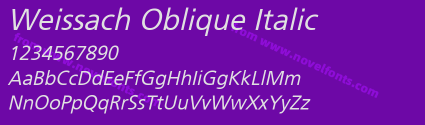 Weissach Oblique ItalicPreview Weissach Oblique ItalicPreview