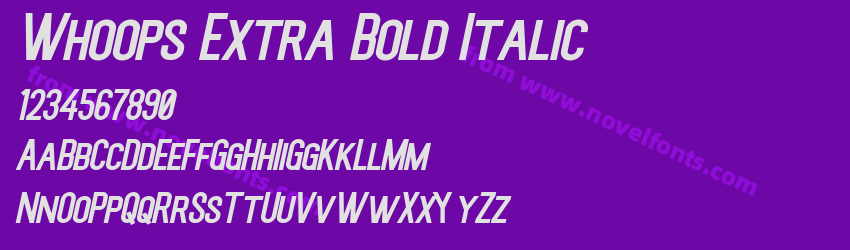 Whoops Extra Bold ItalicPreview Whoops Extra Bold ItalicPreview