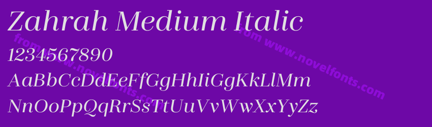 Zahrah Medium ItalicPreview Zahrah Medium ItalicPreview