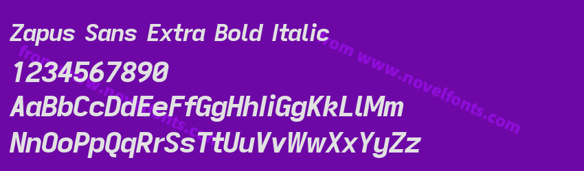Zapus Sans Extra Bold ItalicPreview Zapus Sans Extra Bold ItalicPreview
