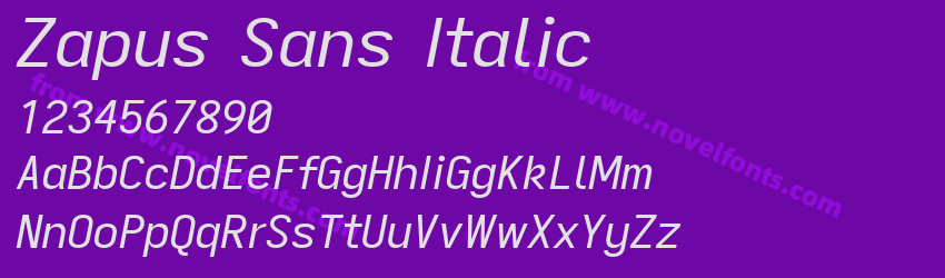 Zapus Sans ItalicPreview Zapus Sans ItalicPreview