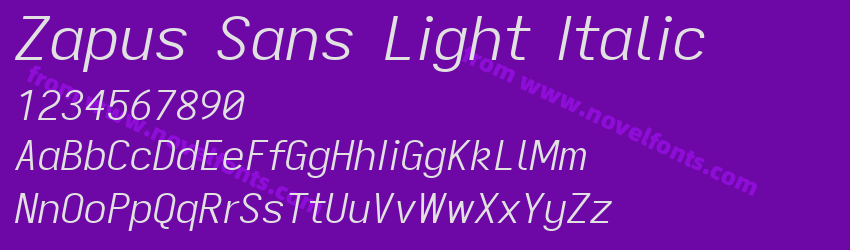 Zapus Sans Light ItalicPreview Zapus Sans Light ItalicPreview