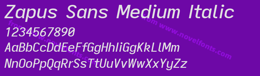 Zapus Sans Medium ItalicPreview Zapus Sans Medium ItalicPreview