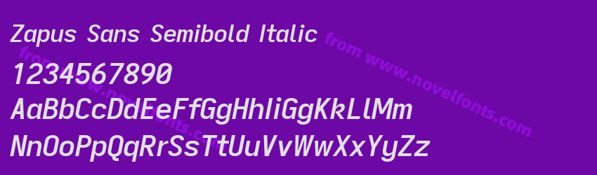 Zapus Sans Semibold ItalicPreview Zapus Sans Semibold ItalicPreview