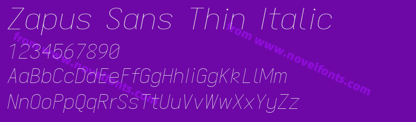 Zapus Sans Thin ItalicPreview Zapus Sans Thin ItalicPreview