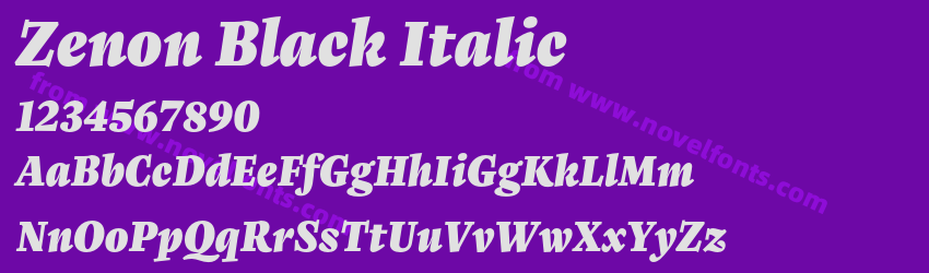 Zenon Black ItalicPreview Zenon Black ItalicPreview