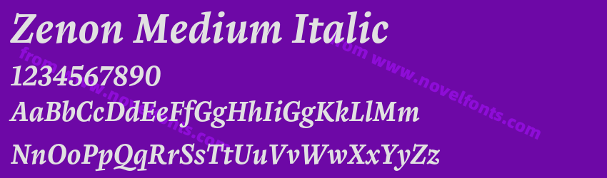 Zenon Medium ItalicPreview Zenon Medium ItalicPreview