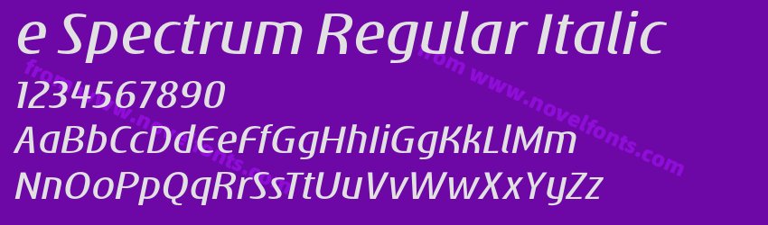 e Spectrum Regular ItalicPreview e Spectrum Regular ItalicPreview