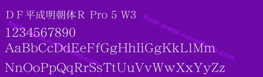 DF平成明朝体R Pro 5 W3Preview DF平成明朝体R Pro 5 W3Preview