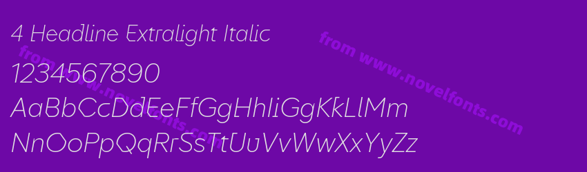 4 Headline Extralight ItalicPreview 4 Headline Extralight ItalicPreview