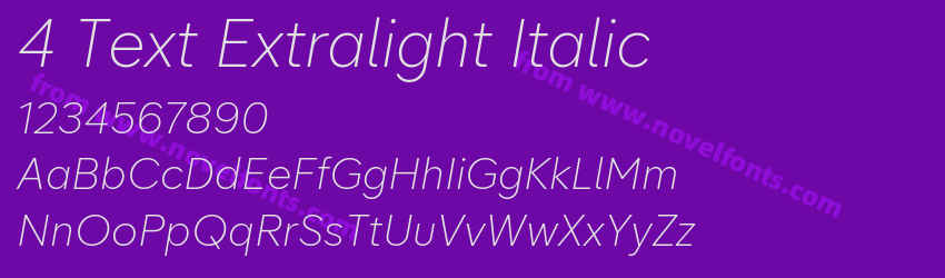 4 Text Extralight ItalicPreview 4 Text Extralight ItalicPreview