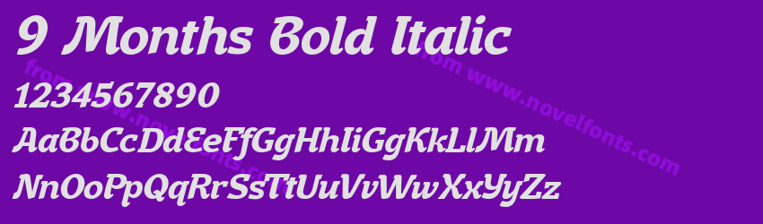 9 Months Bold ItalicPreview 9 Months Bold ItalicPreview