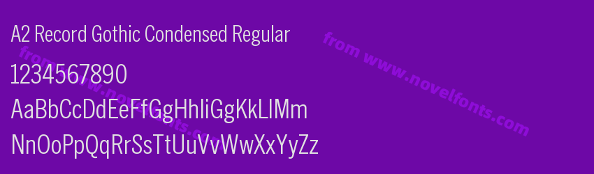 A2 Record Gothic Condensed RegularPreview A2 Record Gothic Condensed RegularPreview