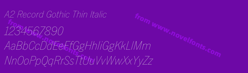 A2 Record Gothic Thin ItalicPreview A2 Record Gothic Thin ItalicPreview