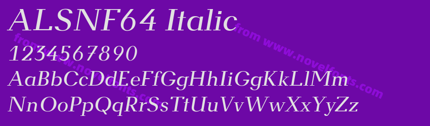 ALSNF64 ItalicPreview