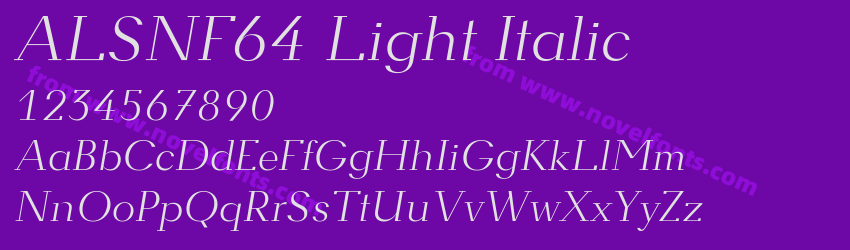 ALSNF64 Light ItalicPreview ALSNF64 Light ItalicPreview