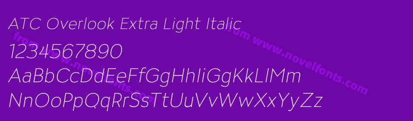 ATC Overlook Extra Light ItalicPreview ATC Overlook Extra Light ItalicPreview