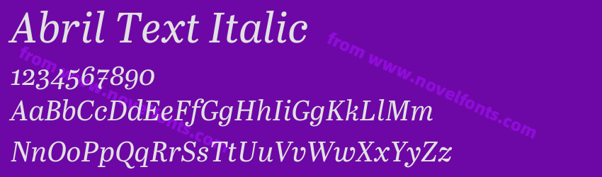Abril Text ItalicPreview Abril Text ItalicPreview