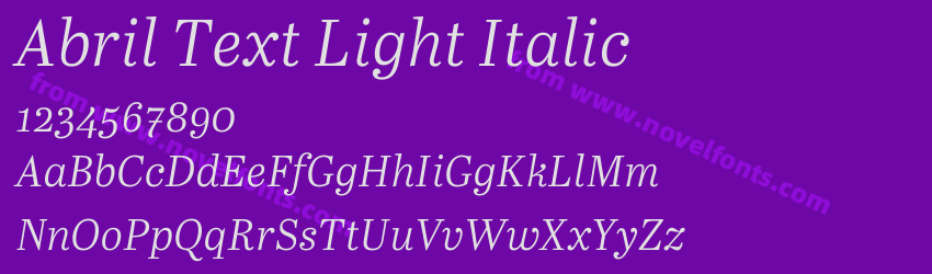 Abril Text Light ItalicPreview Abril Text Light ItalicPreview