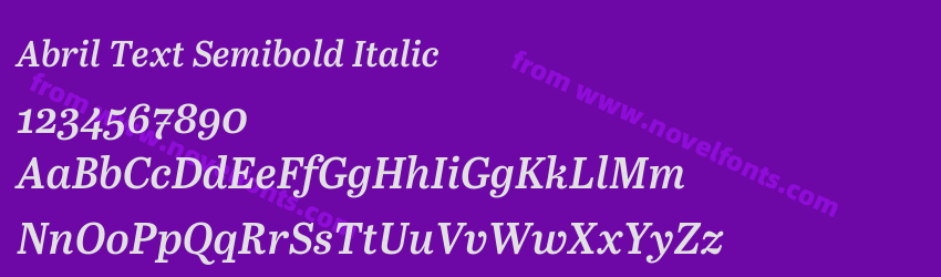 Abril Text Semibold ItalicPreview Abril Text Semibold ItalicPreview
