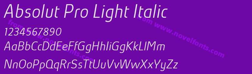 Absolut Pro Light ItalicPreview Absolut Pro Light ItalicPreview