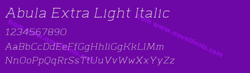 Abula Extra Light ItalicPreview Abula Extra Light ItalicPreview