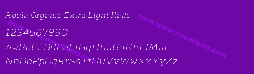 Abula Organic Extra Light ItalicPreview Abula Organic Extra Light ItalicPreview