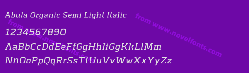 Abula Organic Semi Light ItalicPreview Abula Organic Semi Light ItalicPreview