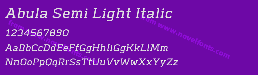 Abula Semi Light ItalicPreview Abula Semi Light ItalicPreview