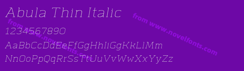 Abula Thin ItalicPreview Abula Thin ItalicPreview