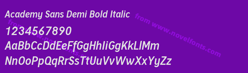 Academy Sans Demi Bold ItalicPreview Academy Sans Demi Bold ItalicPreview