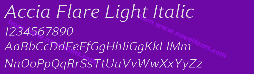 Accia Flare Light ItalicPreview Accia Flare Light ItalicPreview