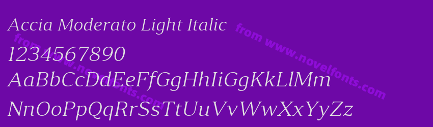Accia Moderato Light ItalicPreview Accia Moderato Light ItalicPreview