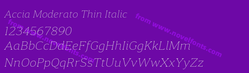 Accia Moderato Thin ItalicPreview Accia Moderato Thin ItalicPreview