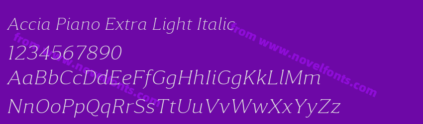 Accia Piano Extra Light ItalicPreview Accia Piano Extra Light ItalicPreview