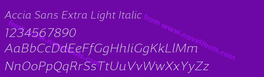 Accia Sans Extra Light ItalicPreview Accia Sans Extra Light ItalicPreview