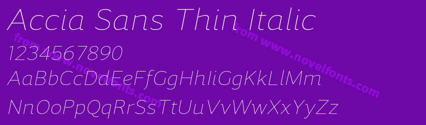 Accia Sans Thin ItalicPreview Accia Sans Thin ItalicPreview