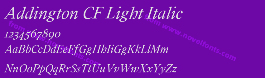 Addington CF Light ItalicPreview Addington CF Light ItalicPreview