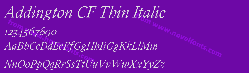 Addington CF Thin ItalicPreview Addington CF Thin ItalicPreview