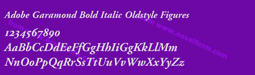 Adobe Garamond Bold Italic Oldstyle FiguresPreview Adobe Garamond Bold Italic Oldstyle FiguresPreview