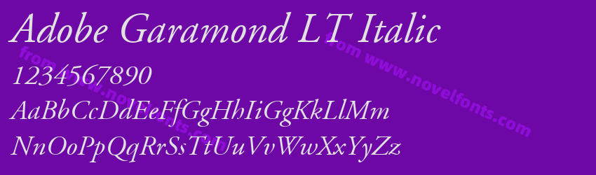Adobe Garamond LT ItalicPreview Adobe Garamond LT ItalicPreview