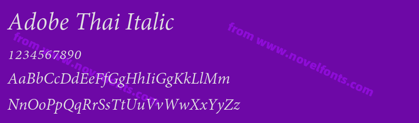 Adobe Thai ItalicPreview Adobe Thai ItalicPreview