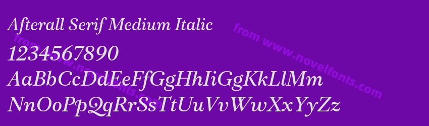 Afterall Serif Medium ItalicPreview